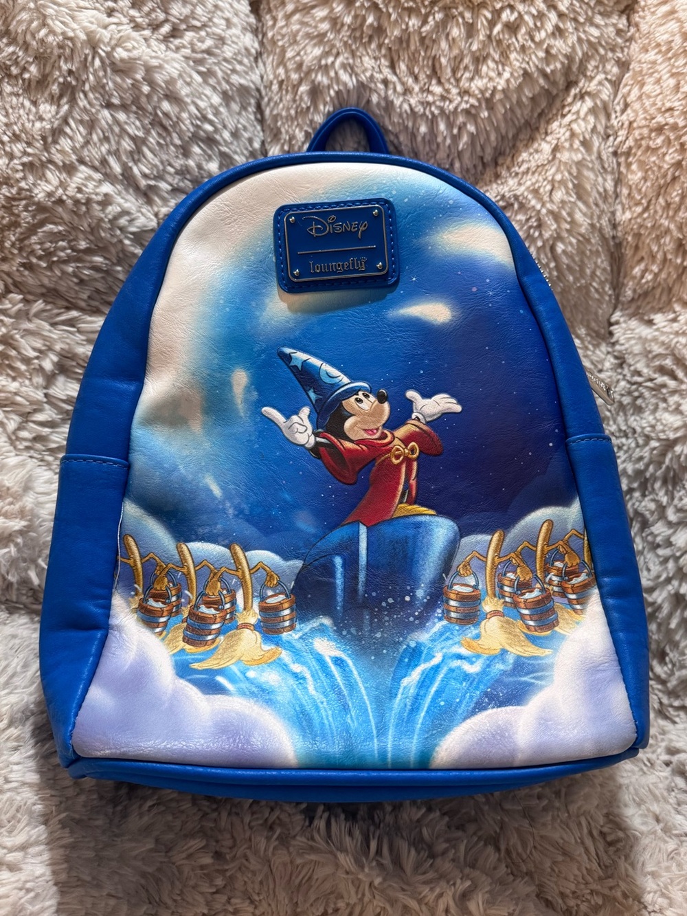 Disney Loungefly 80 Year Sorcerer Mickey Blue Mini Backpack